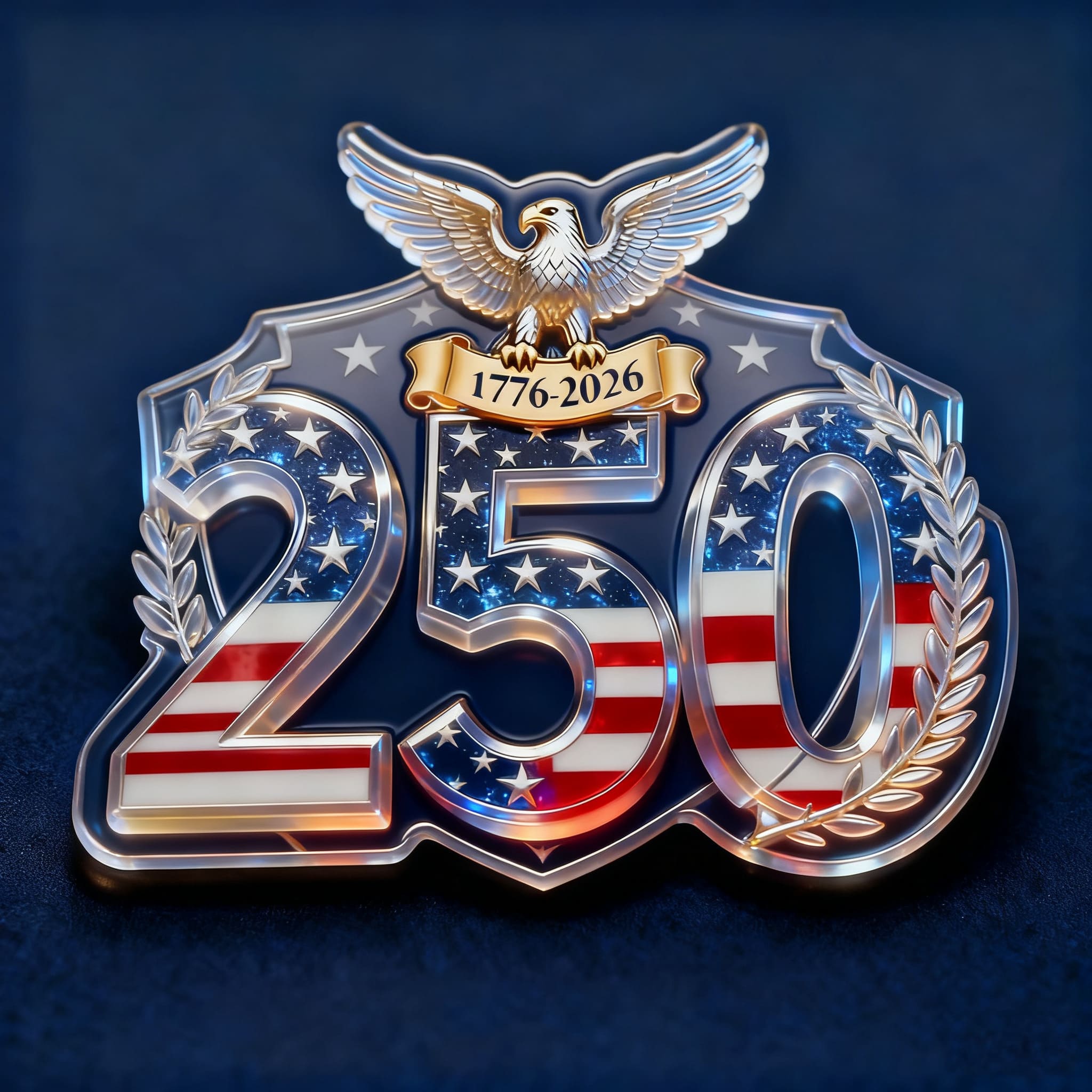 us 250th Anniversary Commemorative Brooch