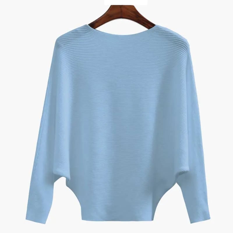 🔥Women's Boat Neck Bat Sleeve Knitted Sweater🔥