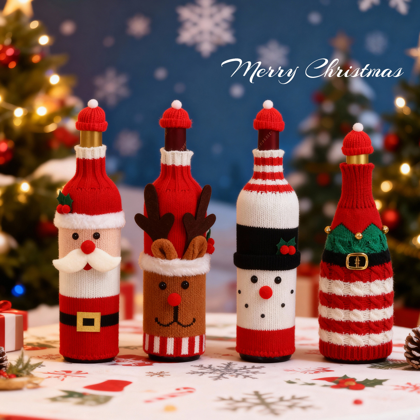 Funny Christmas Wine Bottle Sleeves