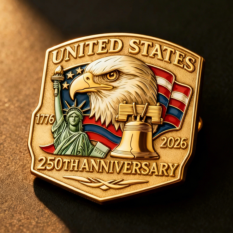 us 250th Anniversary Commemorative Brooch