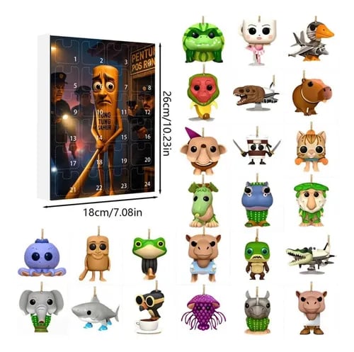 🔥Last Day 49% OFF - 🎁Tung Tung Tung Sahur Italian Brainrot Countdown 24Days Advent Calendar