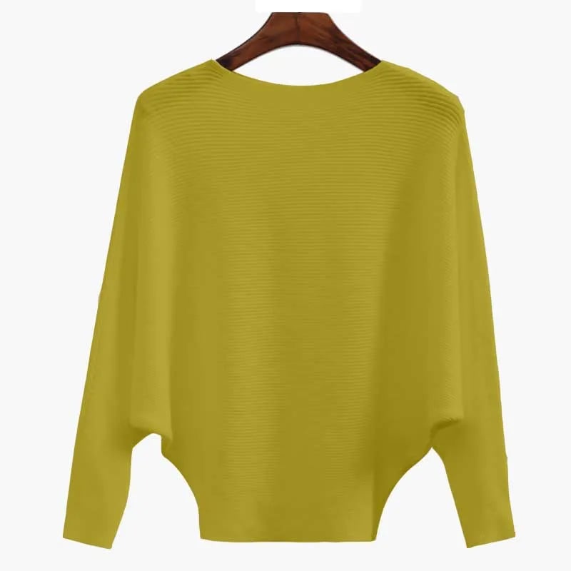 🔥Women's Boat Neck Bat Sleeve Knitted Sweater🔥