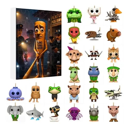 🔥Last Day 49% OFF - 🎁Tung Tung Tung Sahur Italian Brainrot Countdown 24Days Advent Calendar