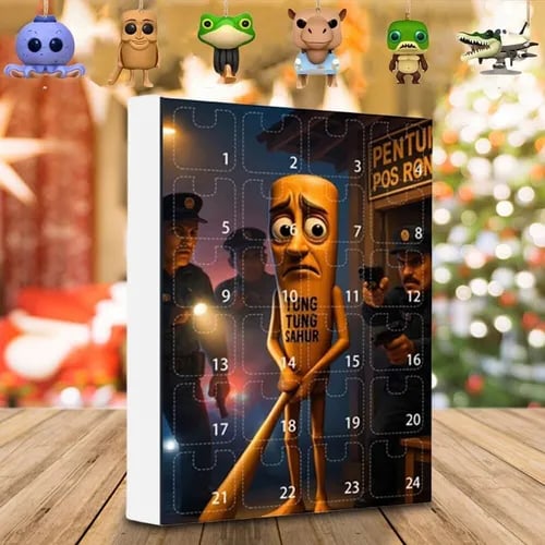 🔥Last Day 49% OFF - 🎁Tung Tung Tung Sahur Italian Brainrot Countdown 24Days Advent Calendar