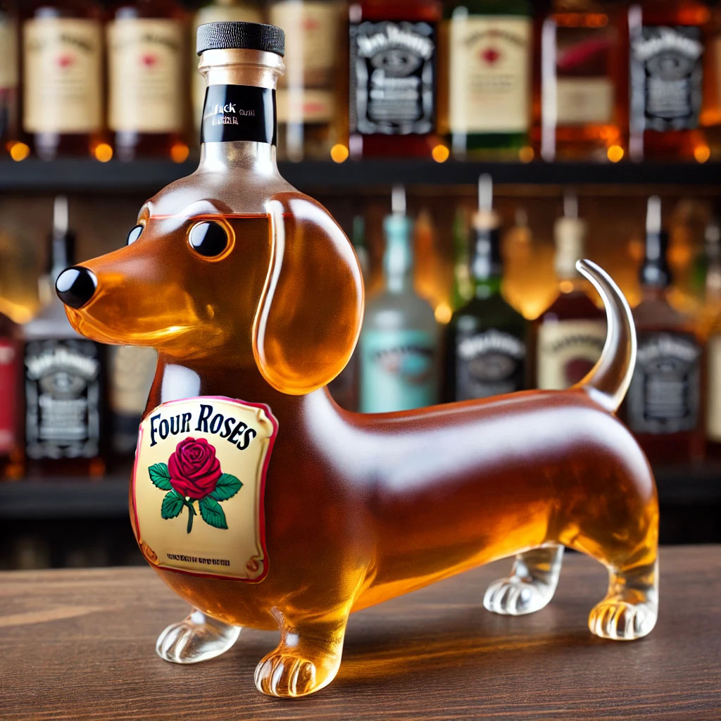 Dachshund Dog Whiskey Bottle