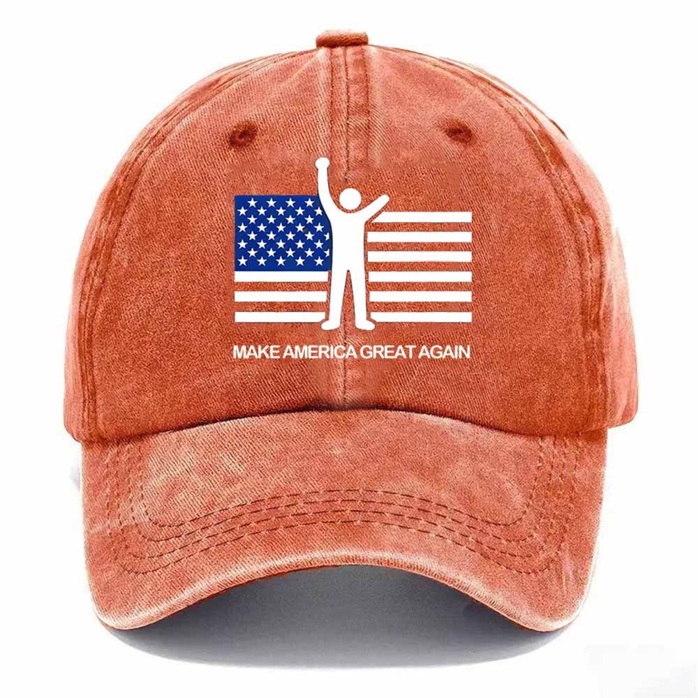 Vintage Washed Patriotic Cap – Bold Graphic USA Flag Hat
