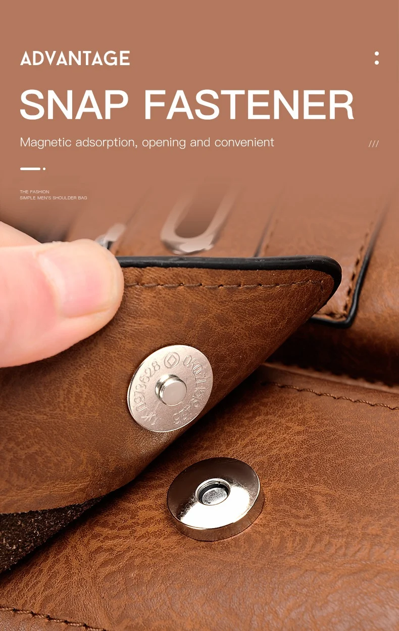 WEIXIER  D234 PU Leather Men's Messenger Bag Shoulder Bag Satchel Briefcase with Earphone Hole - Light Brown 9