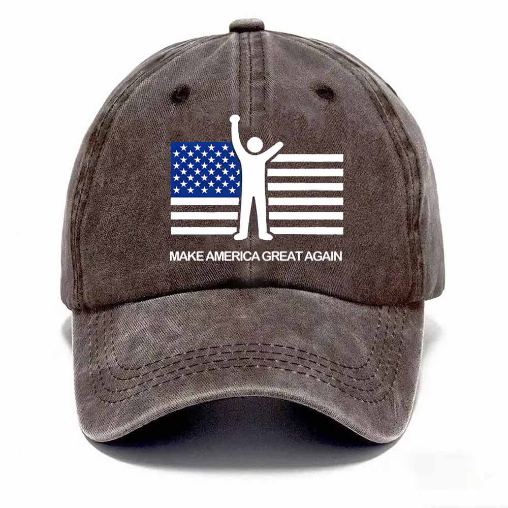 Vintage Washed Patriotic Cap – Bold Graphic USA Flag Hat