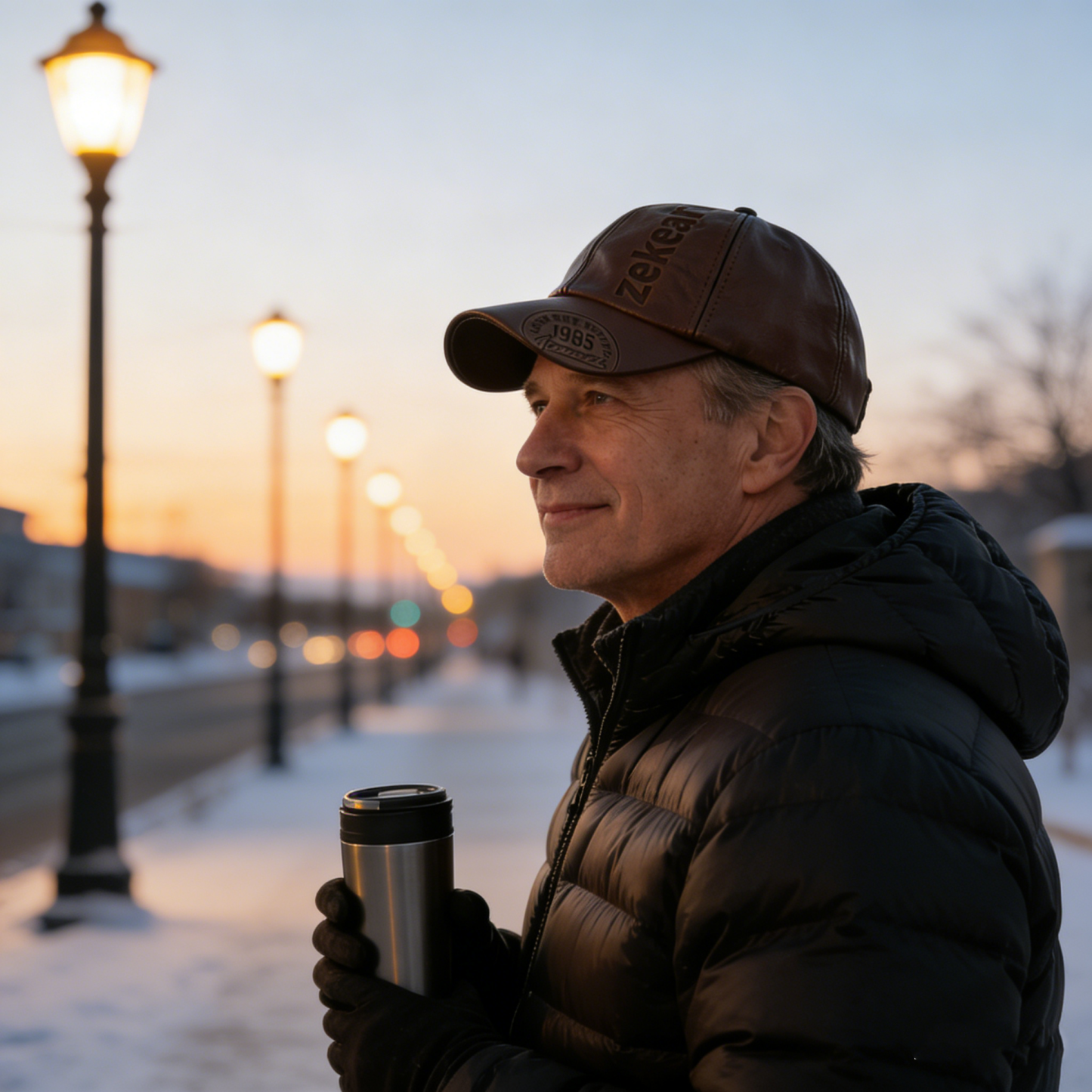 🔥Men's/Women's Outdoor Adjustable Warm PU Fashion Genuine Leather Hat