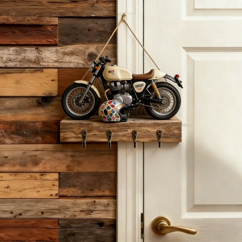 🐮 Rustic Highland Cow Wooden Family Key Holder Hanging Ornament with