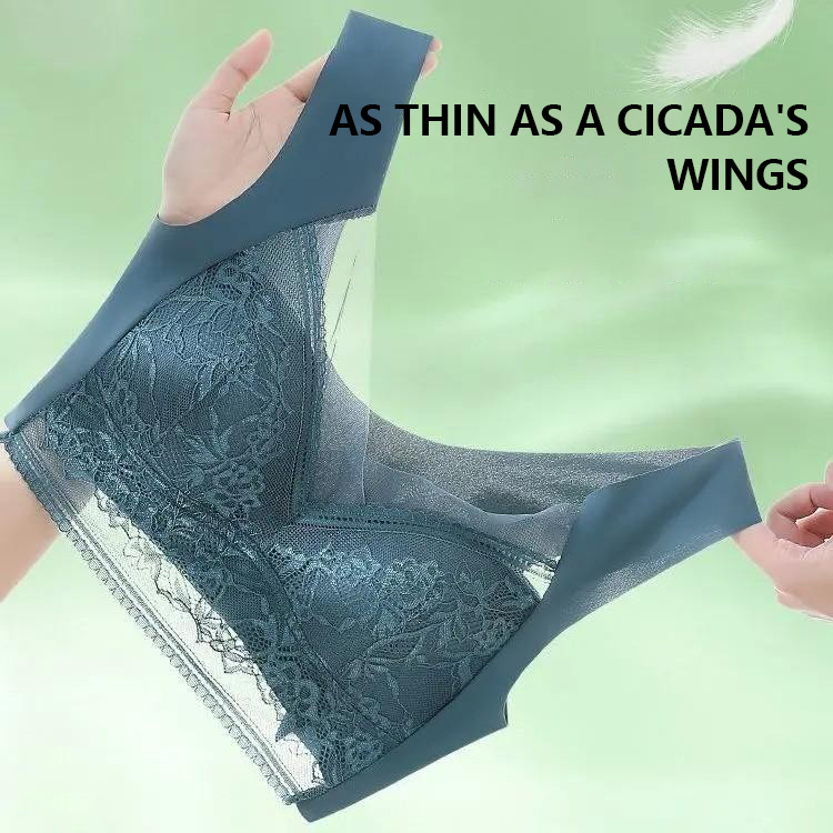 2025 Hot hot lace traceless beautiful back underwear women gathered without rigid ring underwear