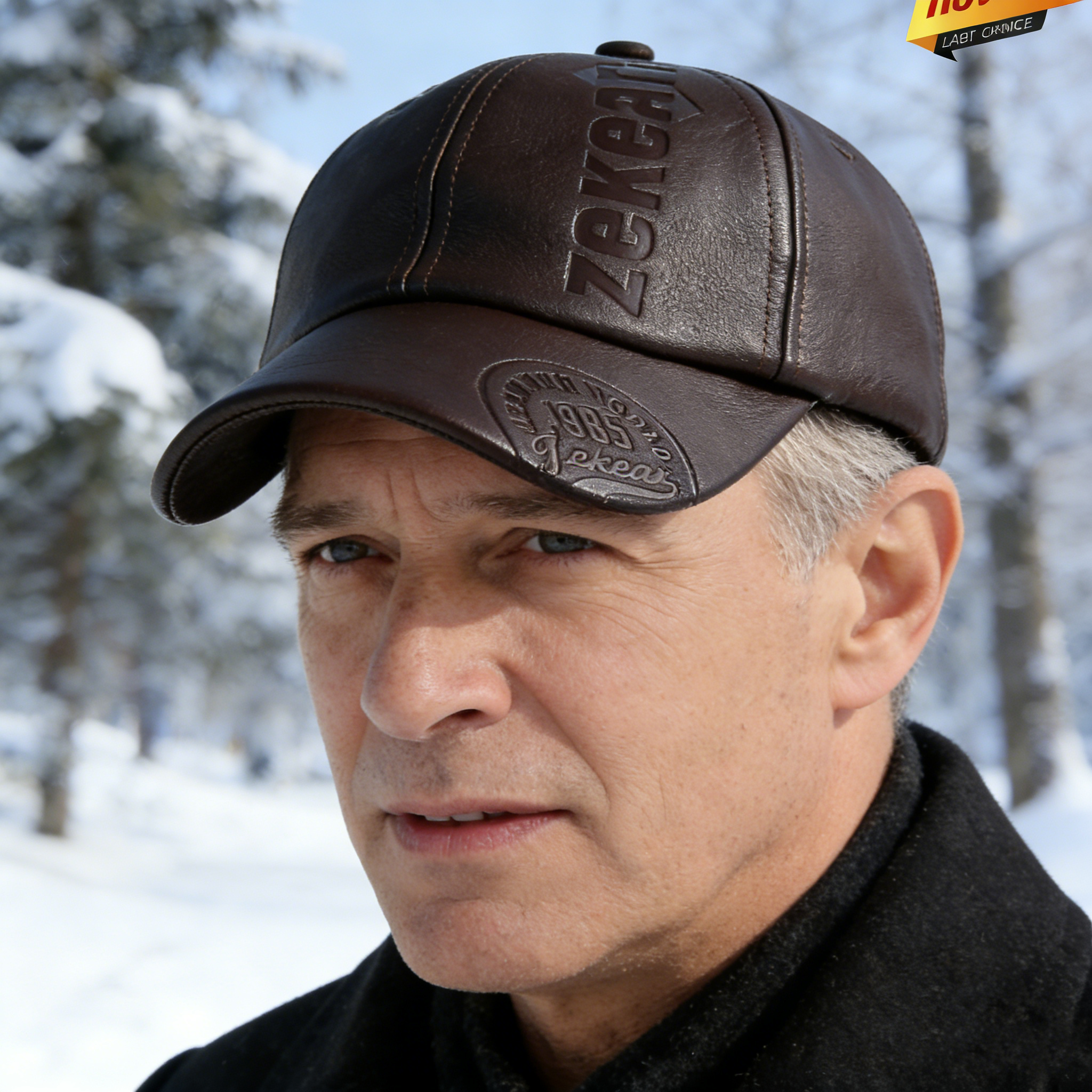 🔥Men's/Women's Outdoor Adjustable Warm PU Fashion Genuine Leather Hat