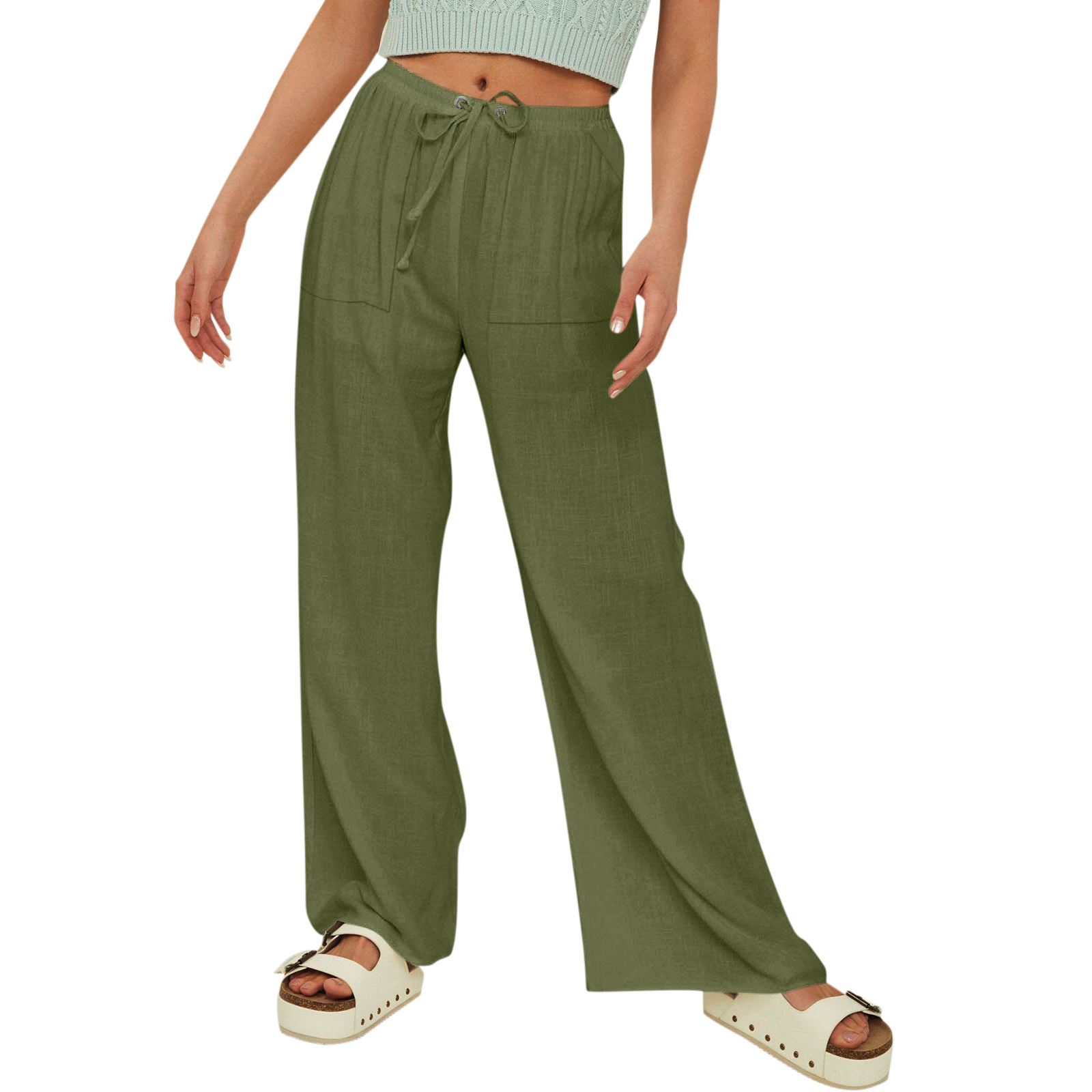 Women's cotton and linen beach pants