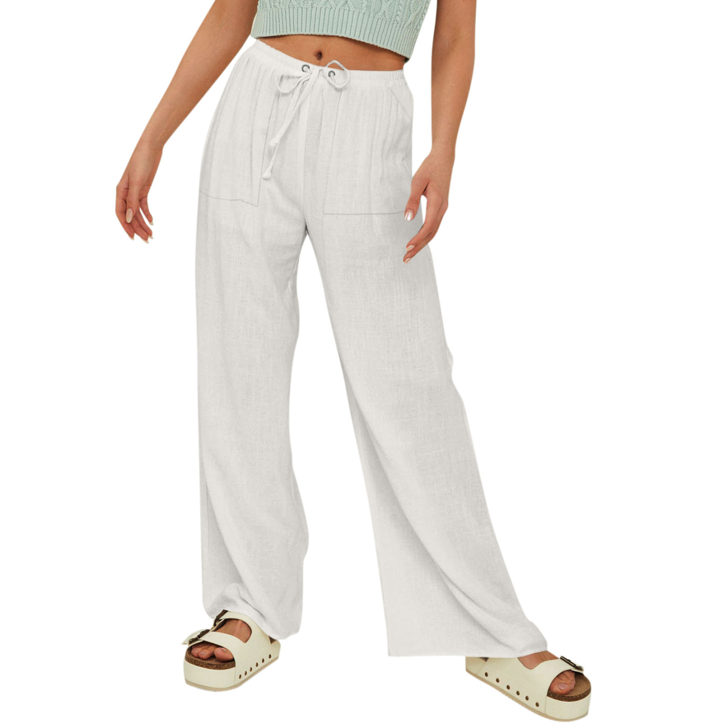 Women's cotton and linen beach pants