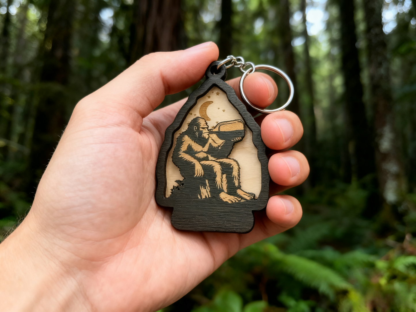⭐ Bigfoot Legend Keychain & Magnet Set - Carry a Piece of the Mystery