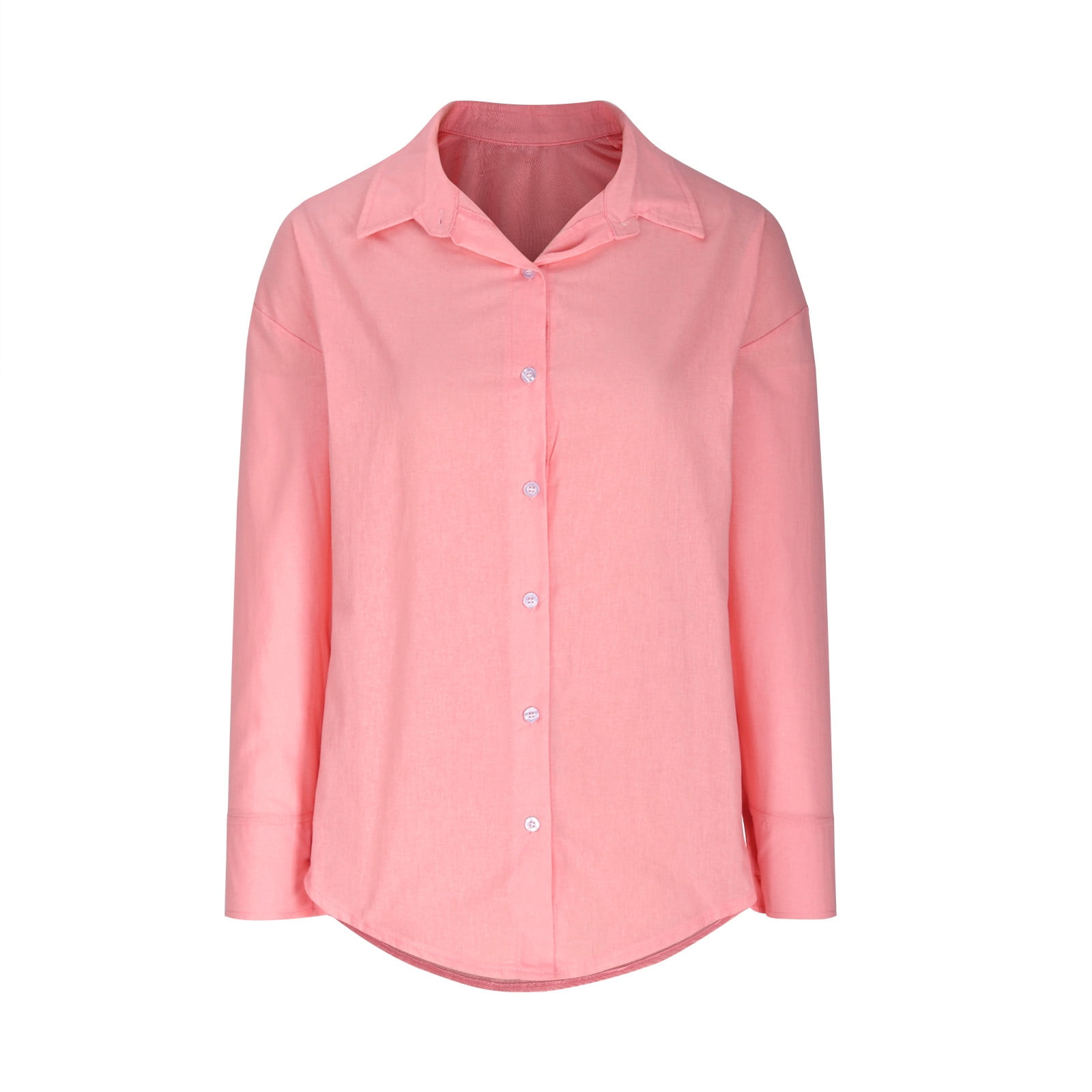 Summer solid color women's loose-fitting nine-point sleeve cotton and linen shirt