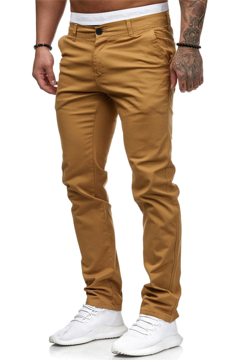 Summer Casual Men's Slim-Fit Youth Solid Color Trousers