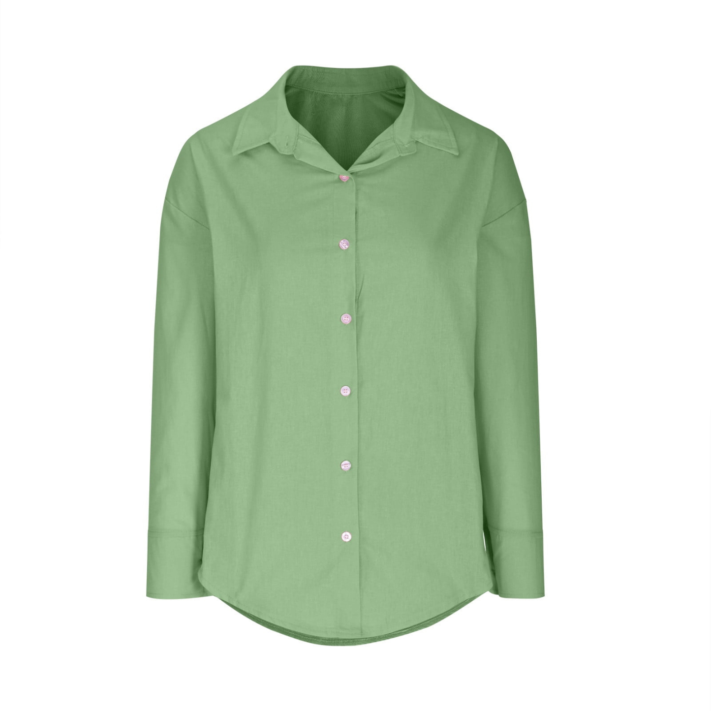 Summer solid color women's loose-fitting nine-point sleeve cotton and linen shirt