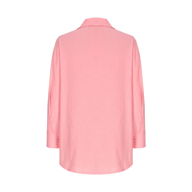 Summer solid color women's loose-fitting nine-point sleeve cotton and linen shirt