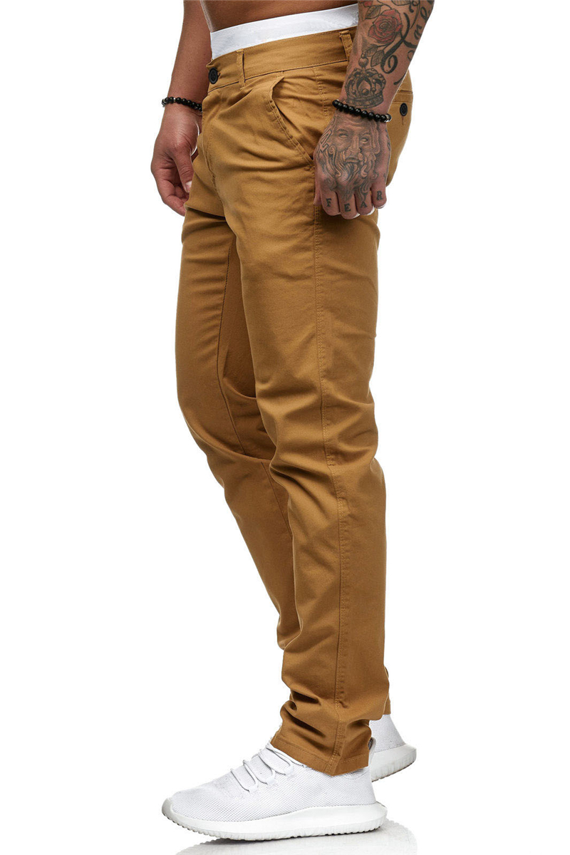 Summer Casual Men's Slim-Fit Youth Solid Color Trousers