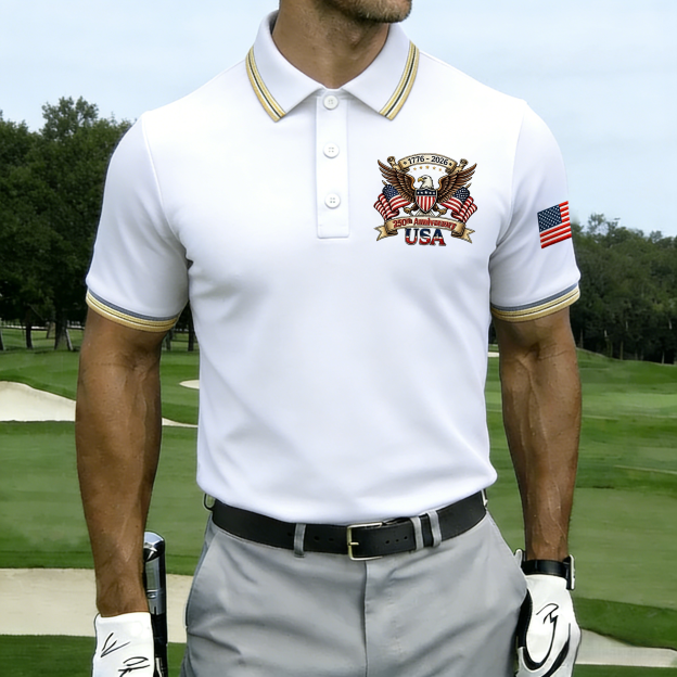 US 250th Anniversary Art Print Men's Polo Shirt