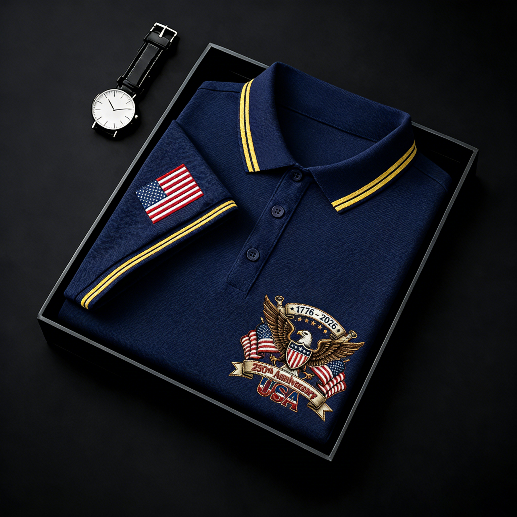 US 250th Anniversary Art Print Men's Polo Shirt