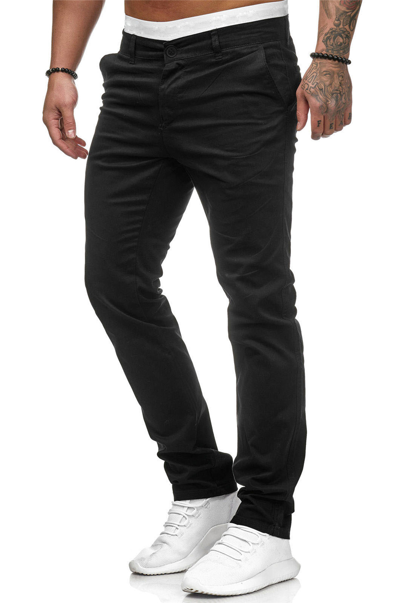Summer Casual Men's Slim-Fit Youth Solid Color Trousers