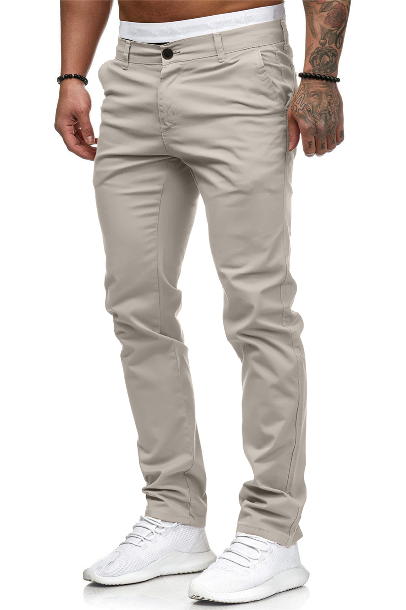 Summer Casual Men's Slim-Fit Youth Solid Color Trousers