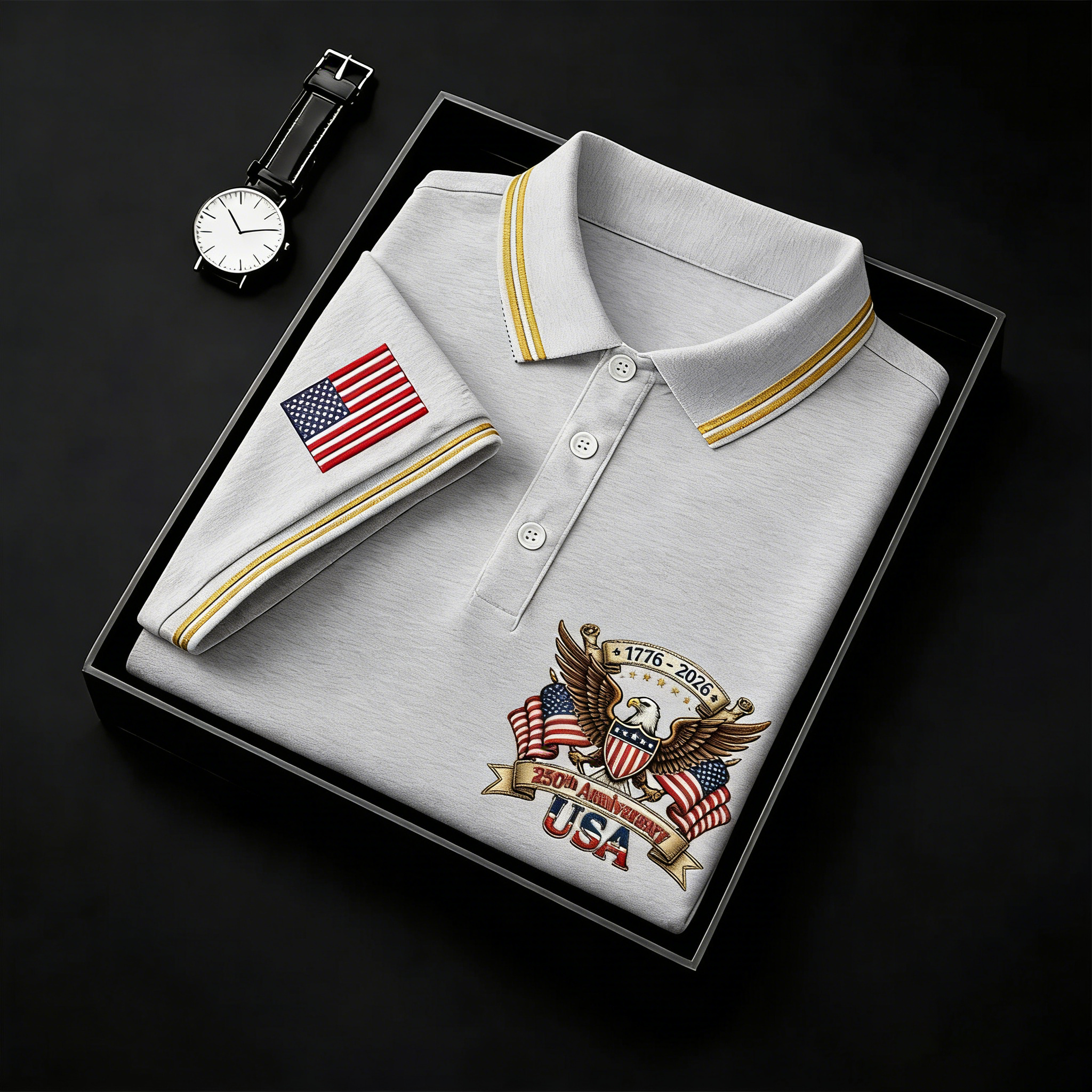 US 250th Anniversary Art Print Men's Polo Shirt