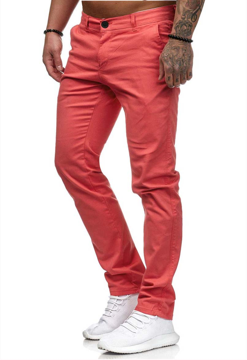 Summer Casual Men's Slim-Fit Youth Solid Color Trousers