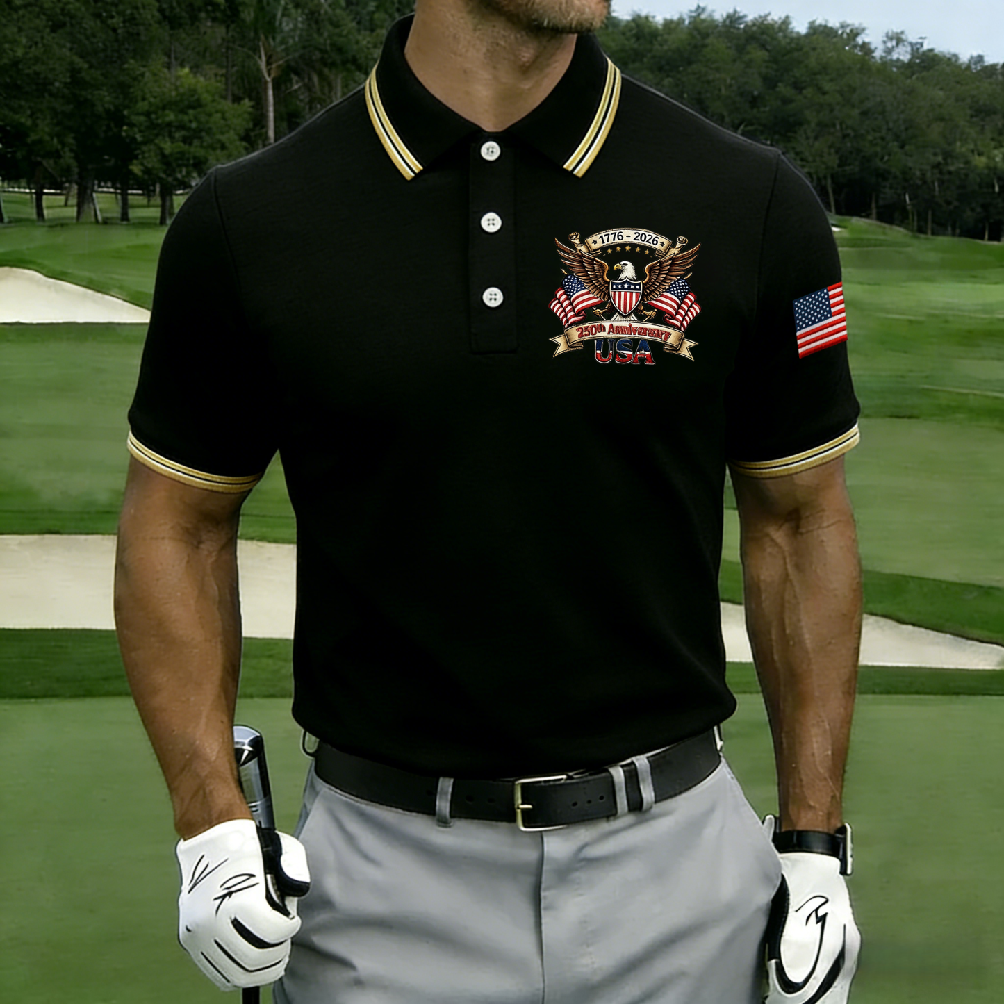 US 250th Anniversary Art Print Men's Polo Shirt