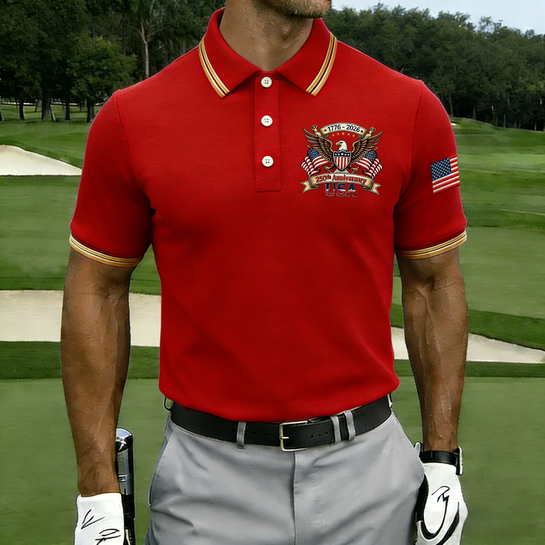 US 250th Anniversary Art Print Men's Polo Shirt