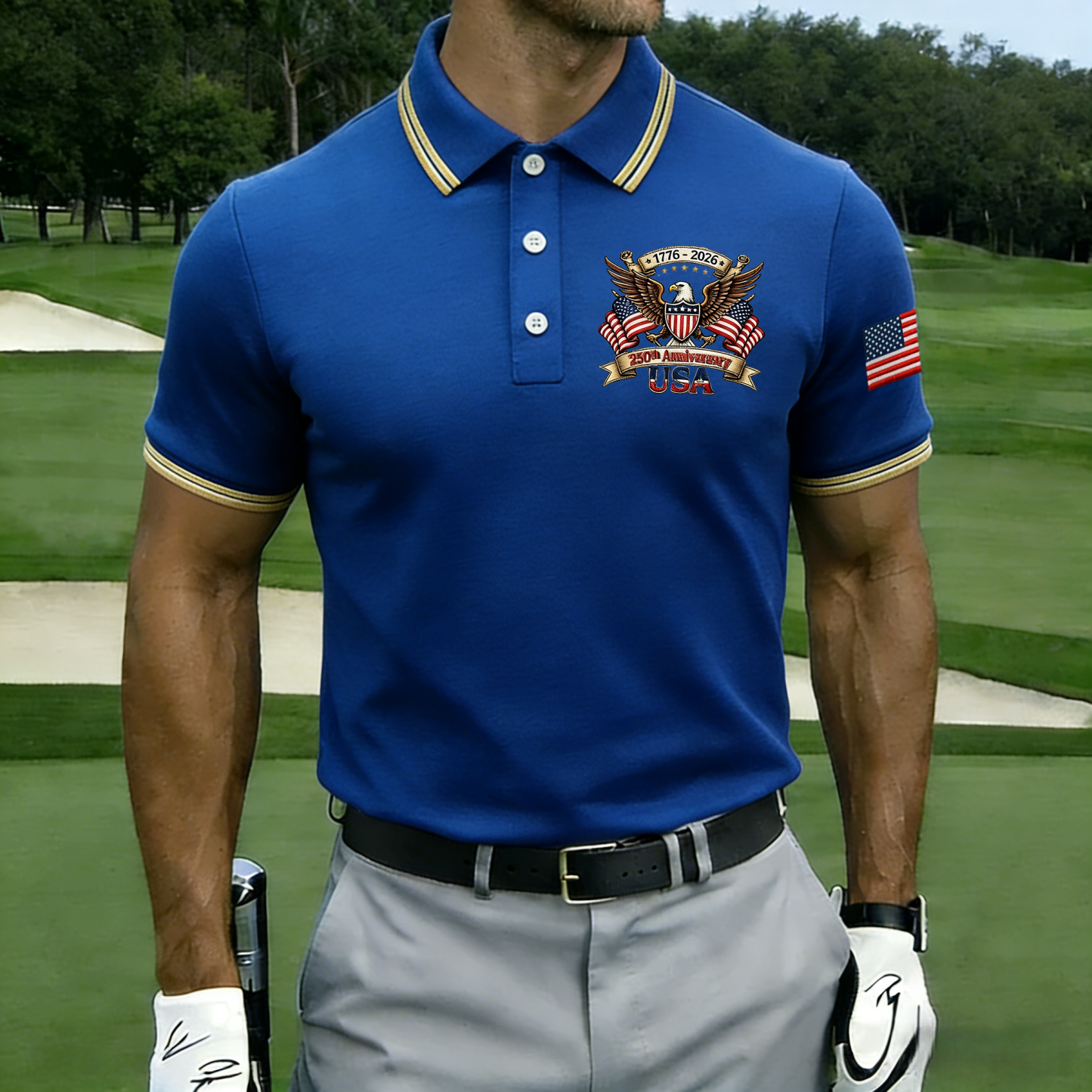 US 250th Anniversary Art Print Men's Polo Shirt