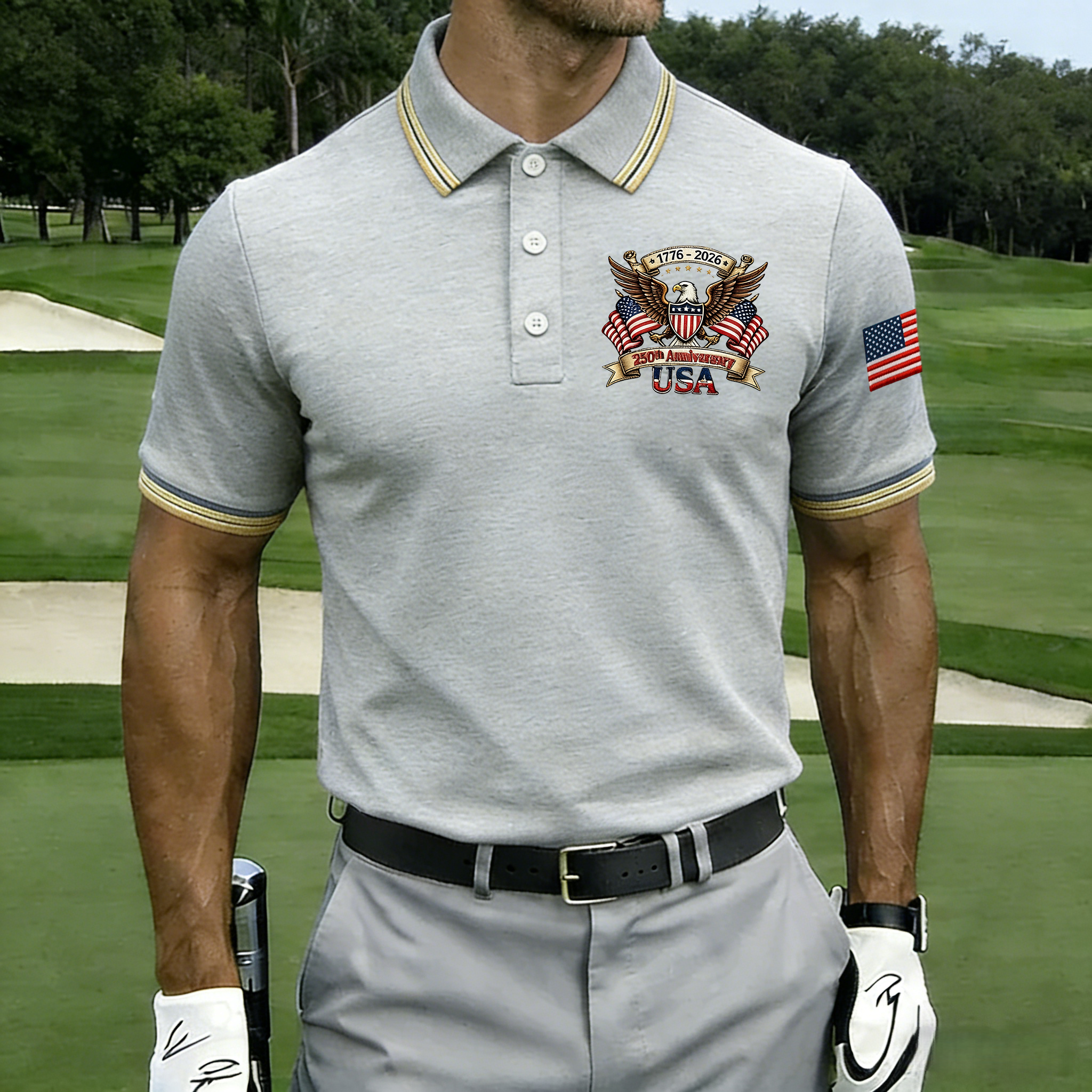 US 250th Anniversary Art Print Men's Polo Shirt