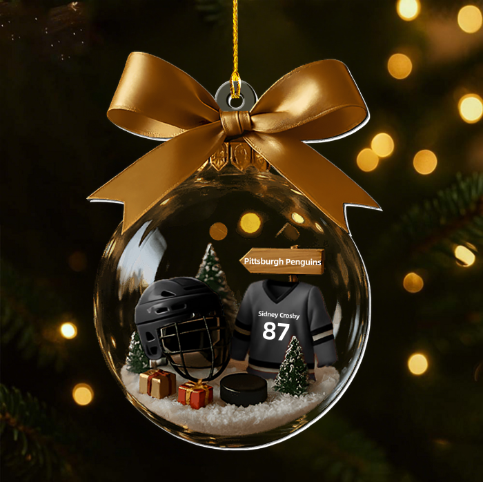 Personalized Hockey Transparent Ornament-Gift For Hockey Lovers
