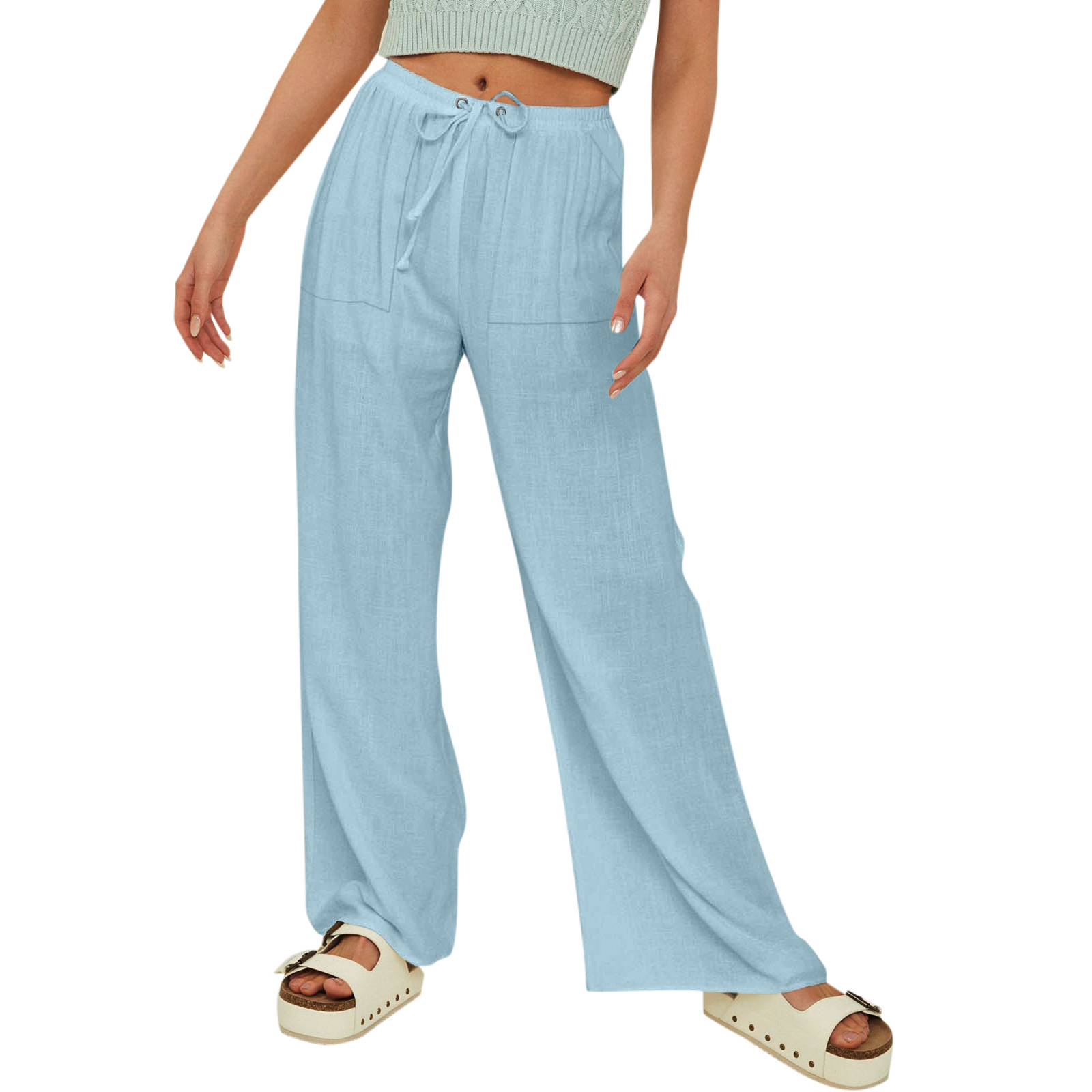 Women's cotton and linen beach pants