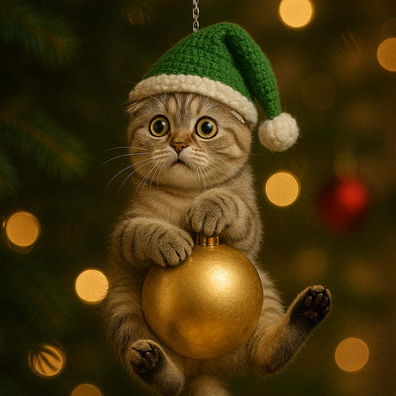 😊Cute Cat Christmas Tree Ornament - Festive Feline Fun for Your Tree