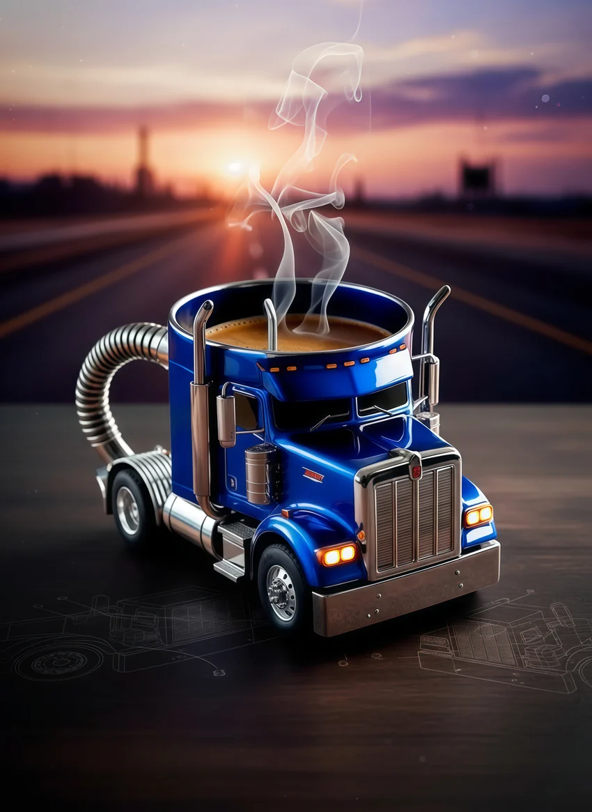 Durable Semi-Truck Shaped Coffee Mug for Family & Friends
