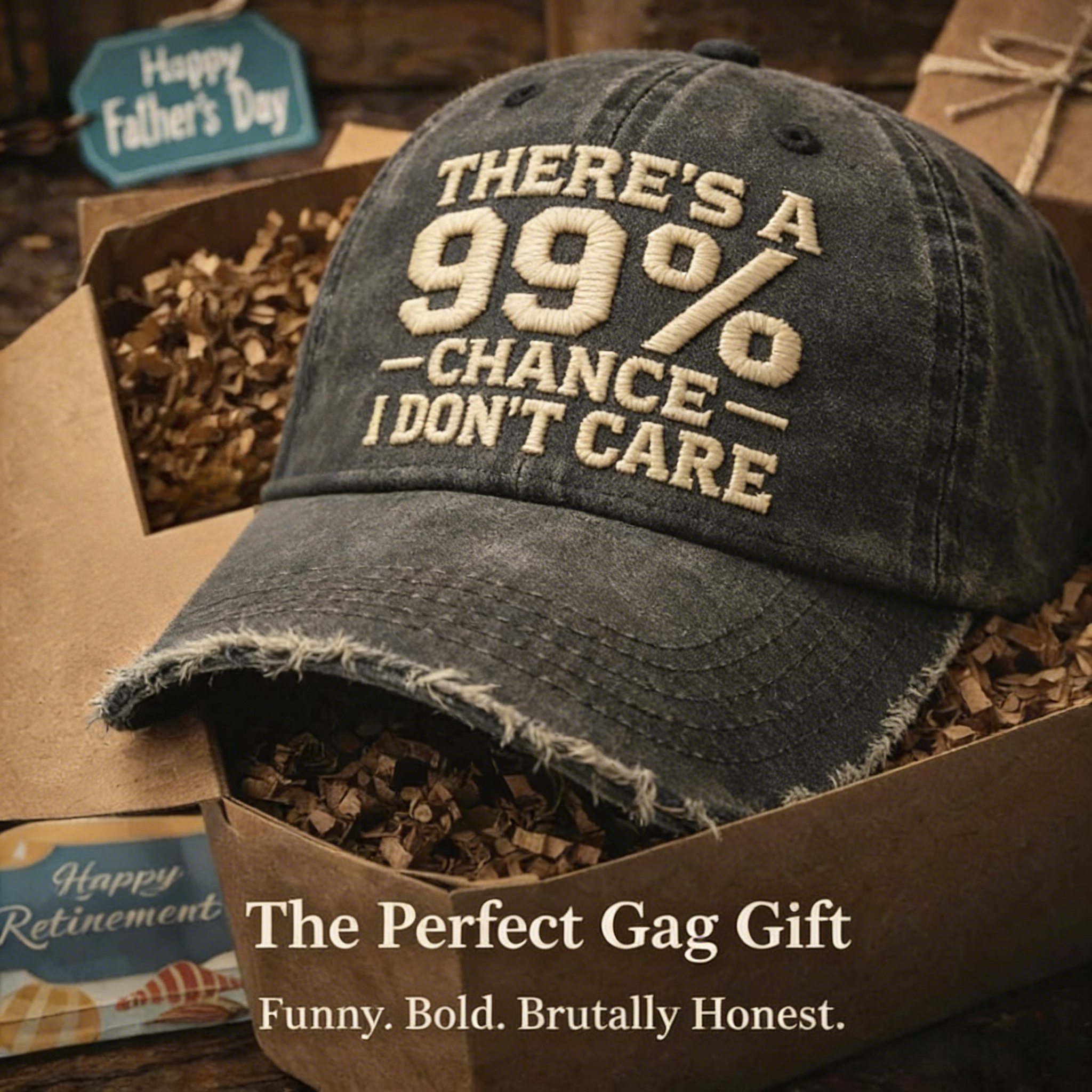 There's A 99% Chance I Don't Care Embroidery Cap