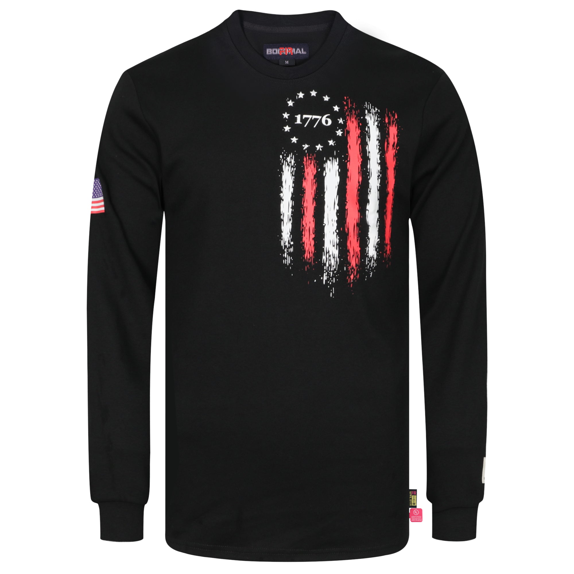 7oz Midweight Flame Resistant Flag/Skull Print Henley T-Shirts NFPA2112 CAT2