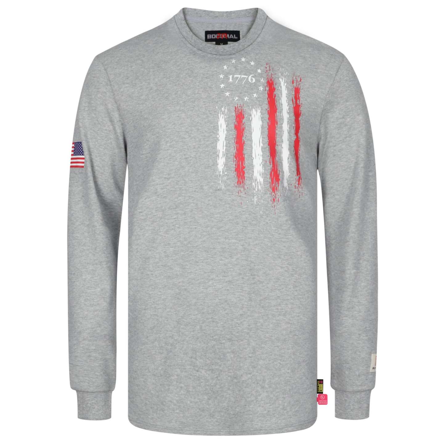 7oz Midweight Flame Resistant Flag/Skull Print Henley T-Shirts NFPA2112 CAT2