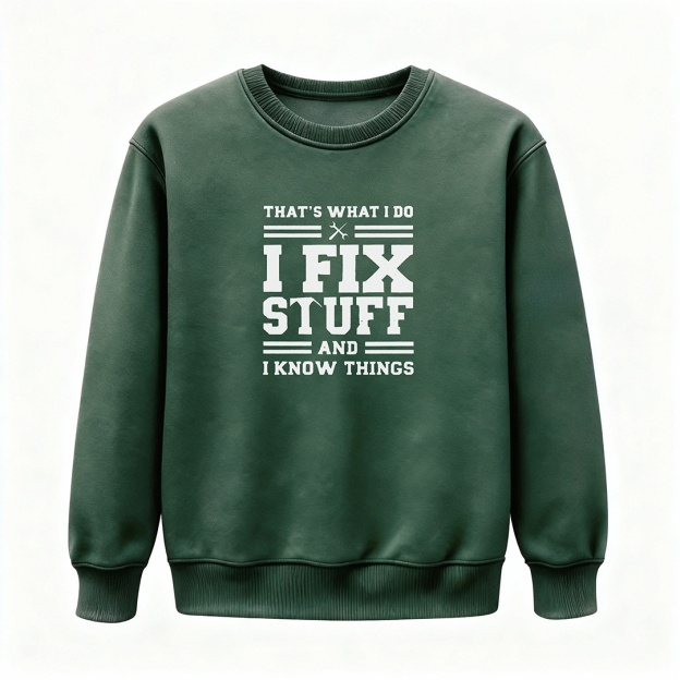 🔥“I Fix Stuff & Know Things” Tee – The Perfect T-Shirt for Problem Solvers 🔧