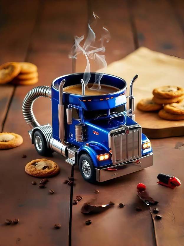 Durable Semi-Truck Shaped Coffee Mug for Family & Friends