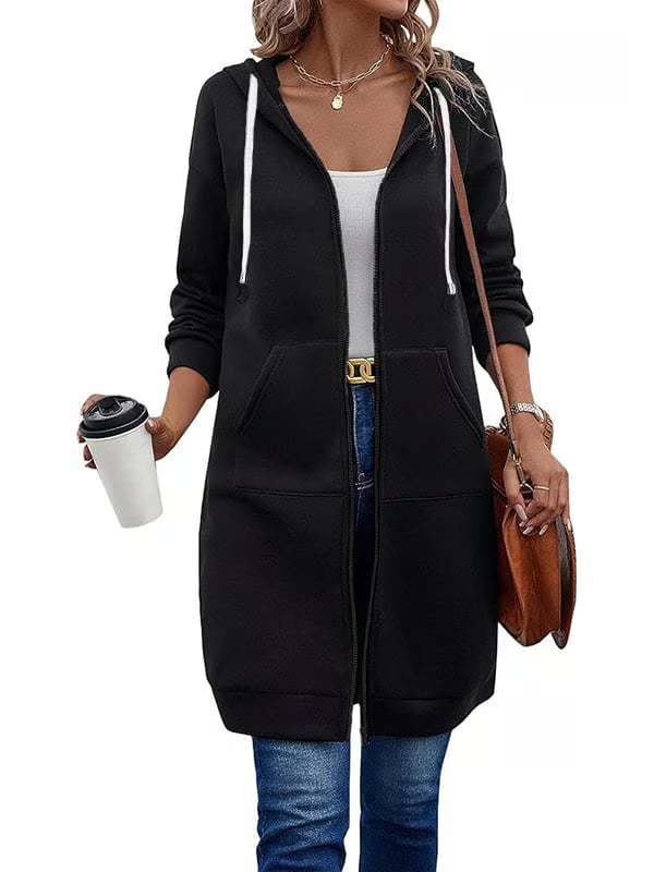 Women Casual Zip up Polyester Hoodies