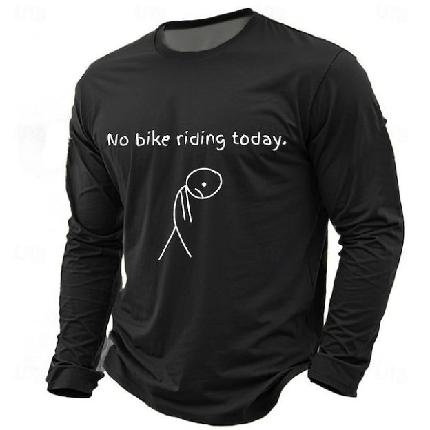  Men's No Bike Riding Today Funny T Shirt Short Sleeve T shirt 3D Print Crew Neck Shirt Fashion Daily Basic Street Casual Black Red Blue Summer Spring Clothing Apparel
