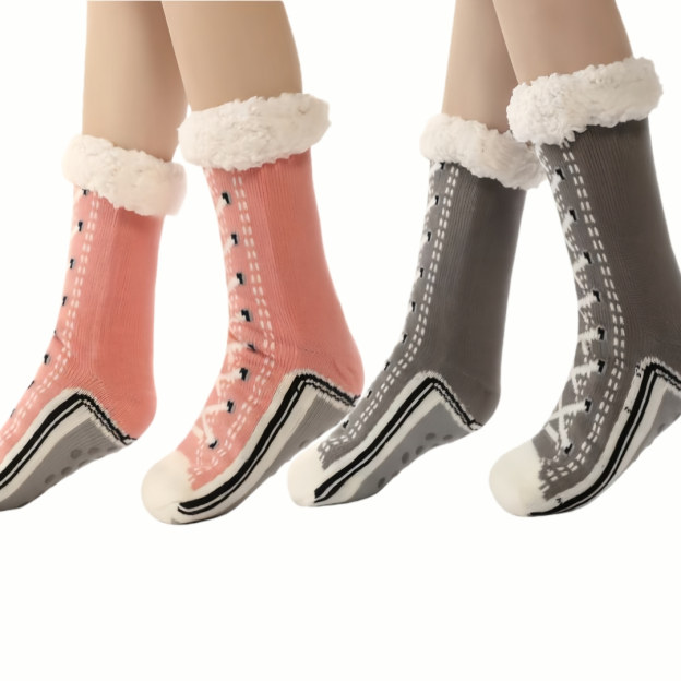 Limited-Time🔥Get 2 Pairs Ultra-Thick Cashmere-Soft Slipper HomeSocks for $25.99