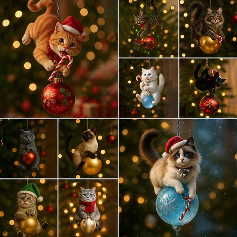 😊Cute Cat Christmas Tree Ornament - Festive Feline Fun for Your Tree