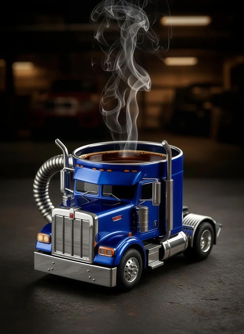Durable Semi-Truck Shaped Coffee Mug for Family & Friends