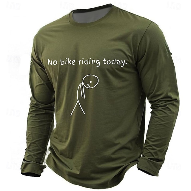  Men's No Bike Riding Today Funny T Shirt Short Sleeve T shirt 3D Print Crew Neck Shirt Fashion Daily Basic Street Casual Black Red Blue Summer Spring Clothing Apparel