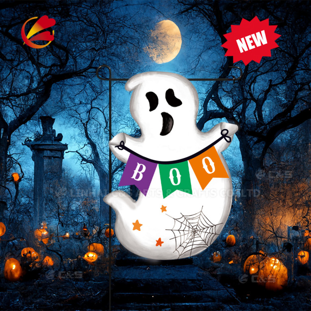  Halloween Alien Garden Flag Halloween Garden Decoration Festival Decoration Flag Double sided Three dimensional Garden Flag